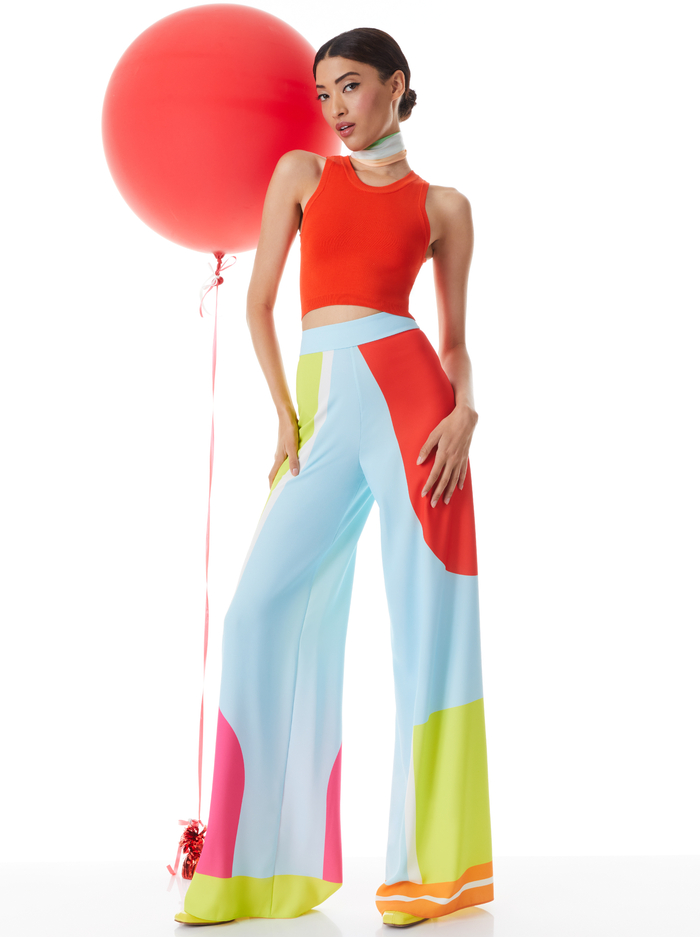 ATHENA WIDE LEG PANT - TAKING SIDES GEO image 1 - Alice And Olivia