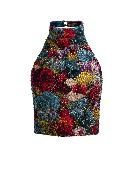 FLOURISH-GATZ EMBELLISHED TOP