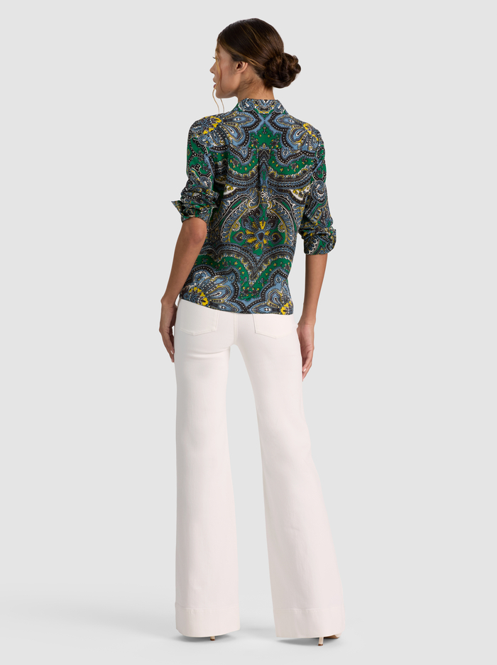 WILLA SILK BLOUSE - BON VOYAGE DEEP EMERALD image 2 - ALICE + OLIVIA