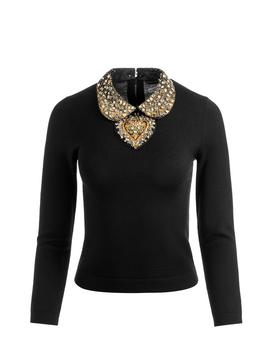 BLACK-PORLA COLLARED SWEATER