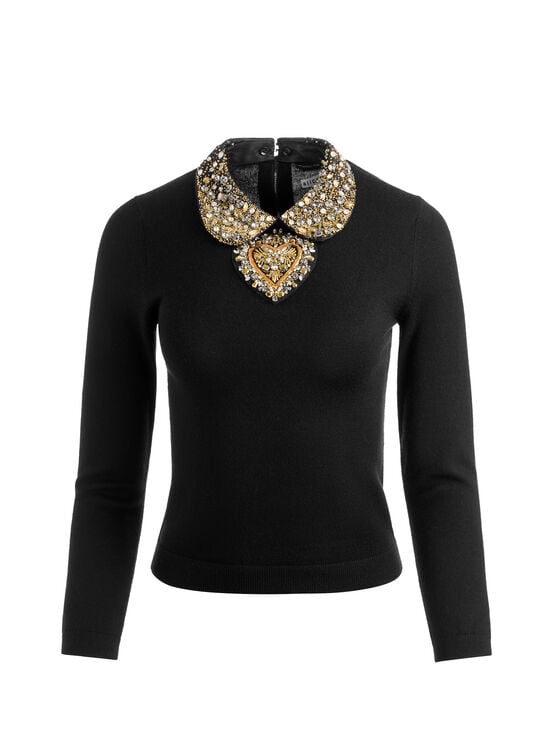 BLACK-PORLA COLLARED SWEATER