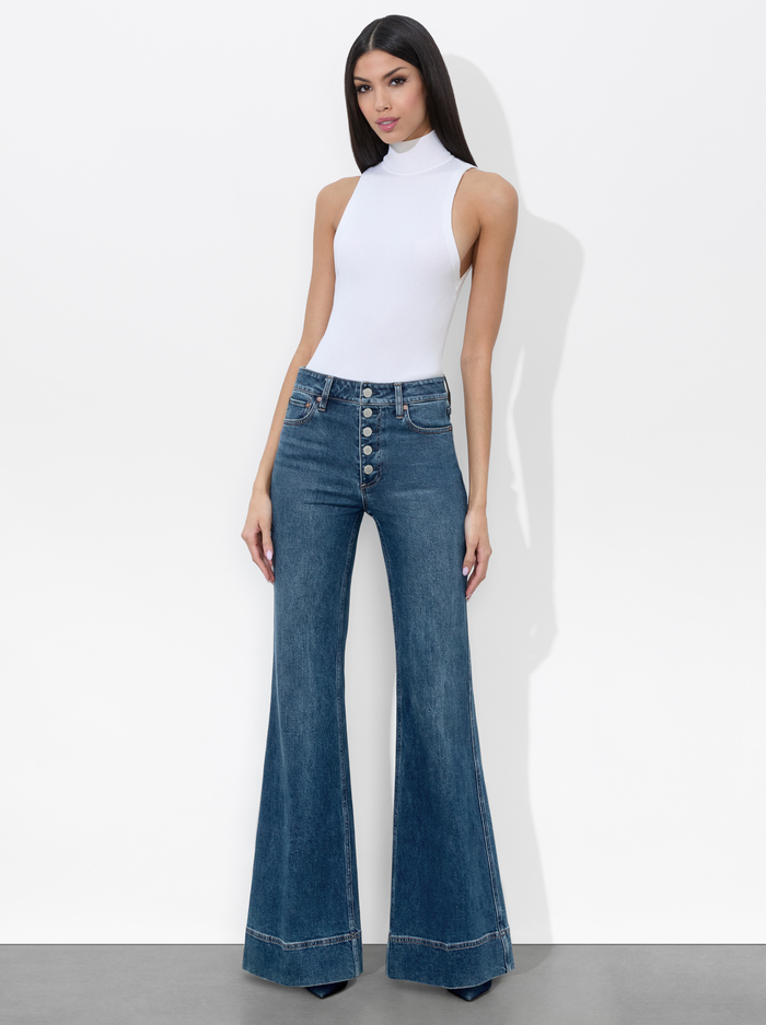 MISSA EXPOSED BUTTON JEAN - LOLA BLUE image 4 - Alice And Olivia