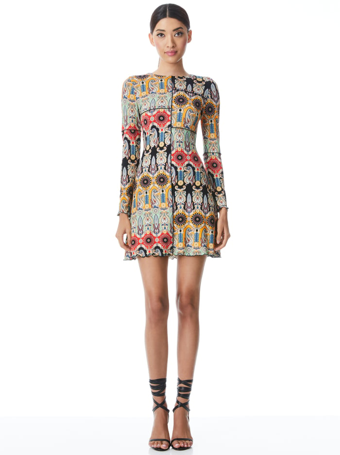 DELORA MINI DRESS - NOW AND FOREVER TANGERINE - Alice And Olivia