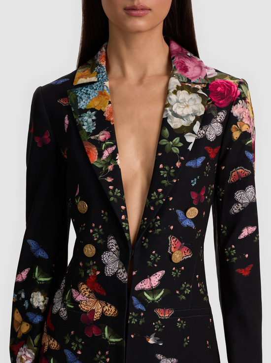 SOLAR STRENGTH BLACK-MYA PRINTED BLAZER