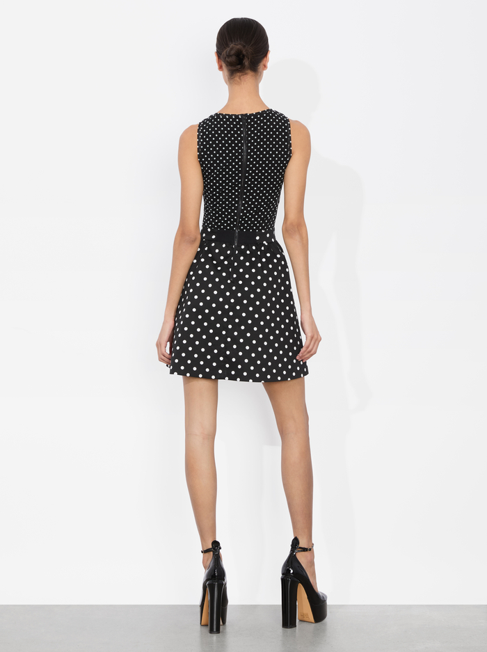 CHARA MINI DRESS - BLACK/OFF WHITE POLKA DOT image 2 - Alice And Olivia