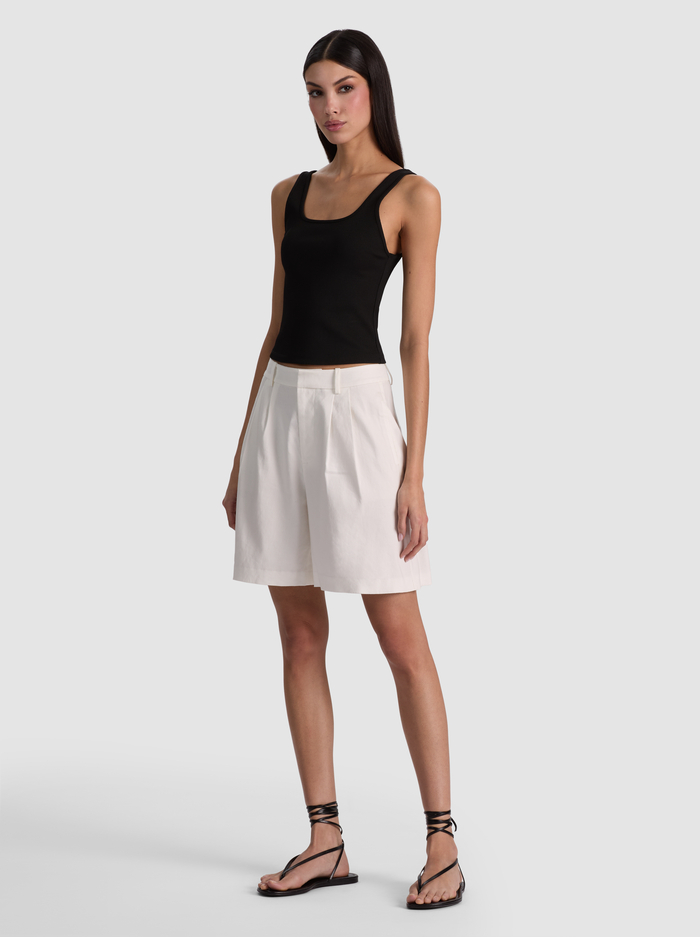 CONRY LINEN BERMUDA SHORT - OFF WHITE image 4 - ALICE + OLIVIA