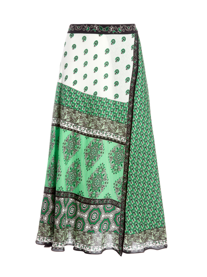 NANETTE MOCK WRAP MIDI SKIRT - BOHO ROMANCE-JADE MULTI image 5 - Alice And Olivia