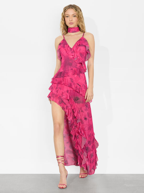 FLORAL FLING RASPBERRY-NELIA MAXI DRESS