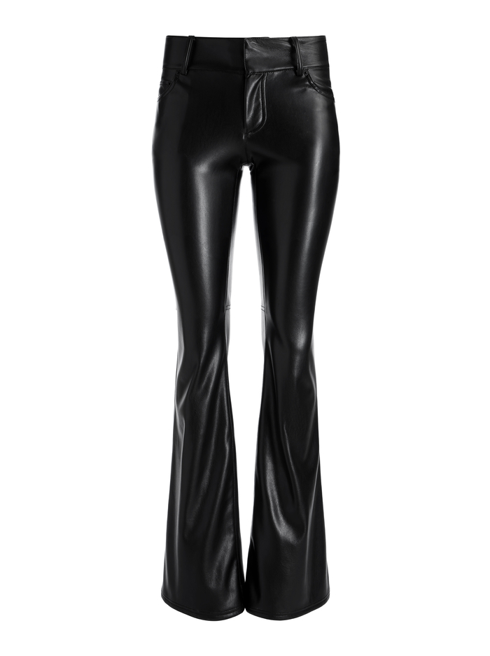 STACEY VEGAN LEATHER BELL BOTTOM - BLACK image 5 - Alice And Olivia