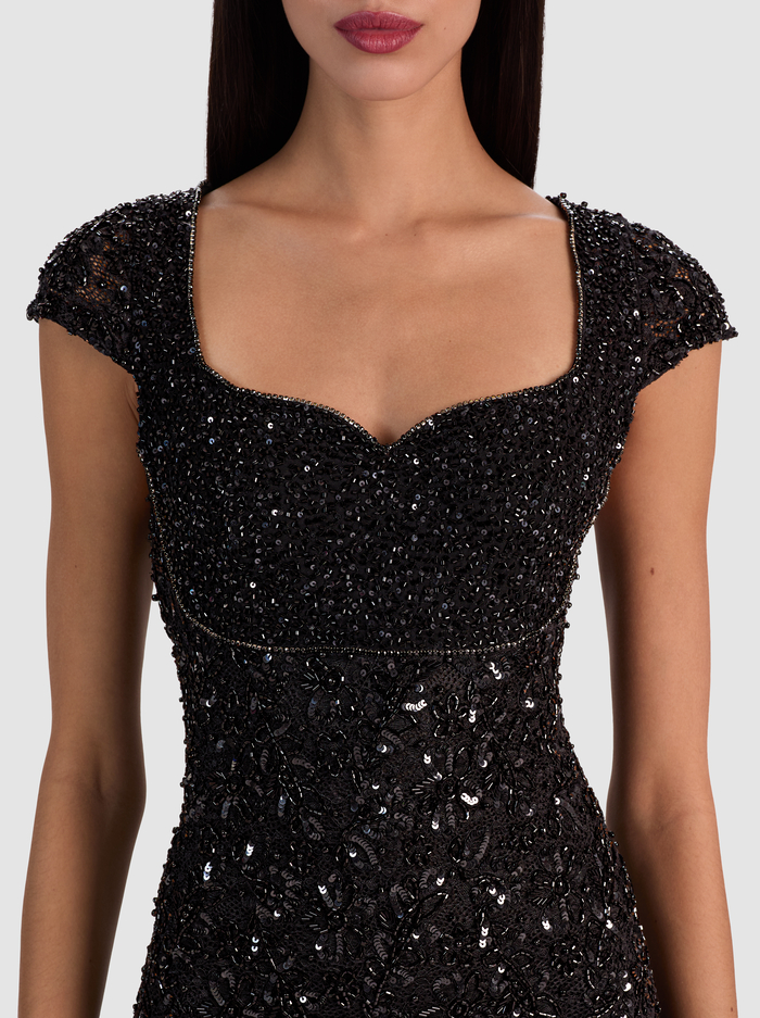 EVE EMBELLISHED LACE MINI DRESS - BLACK image 1 - Alice And Olivia