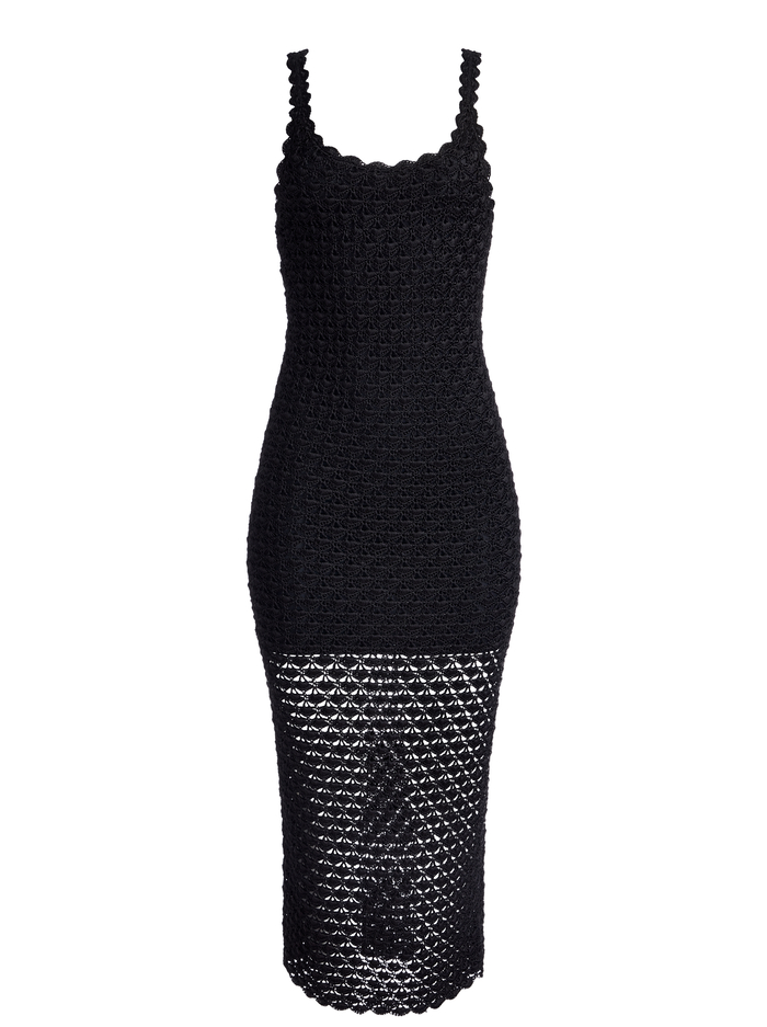 BRAY LUSTER CROCHET DRESS - BLACK image 4 - Alice And Olivia