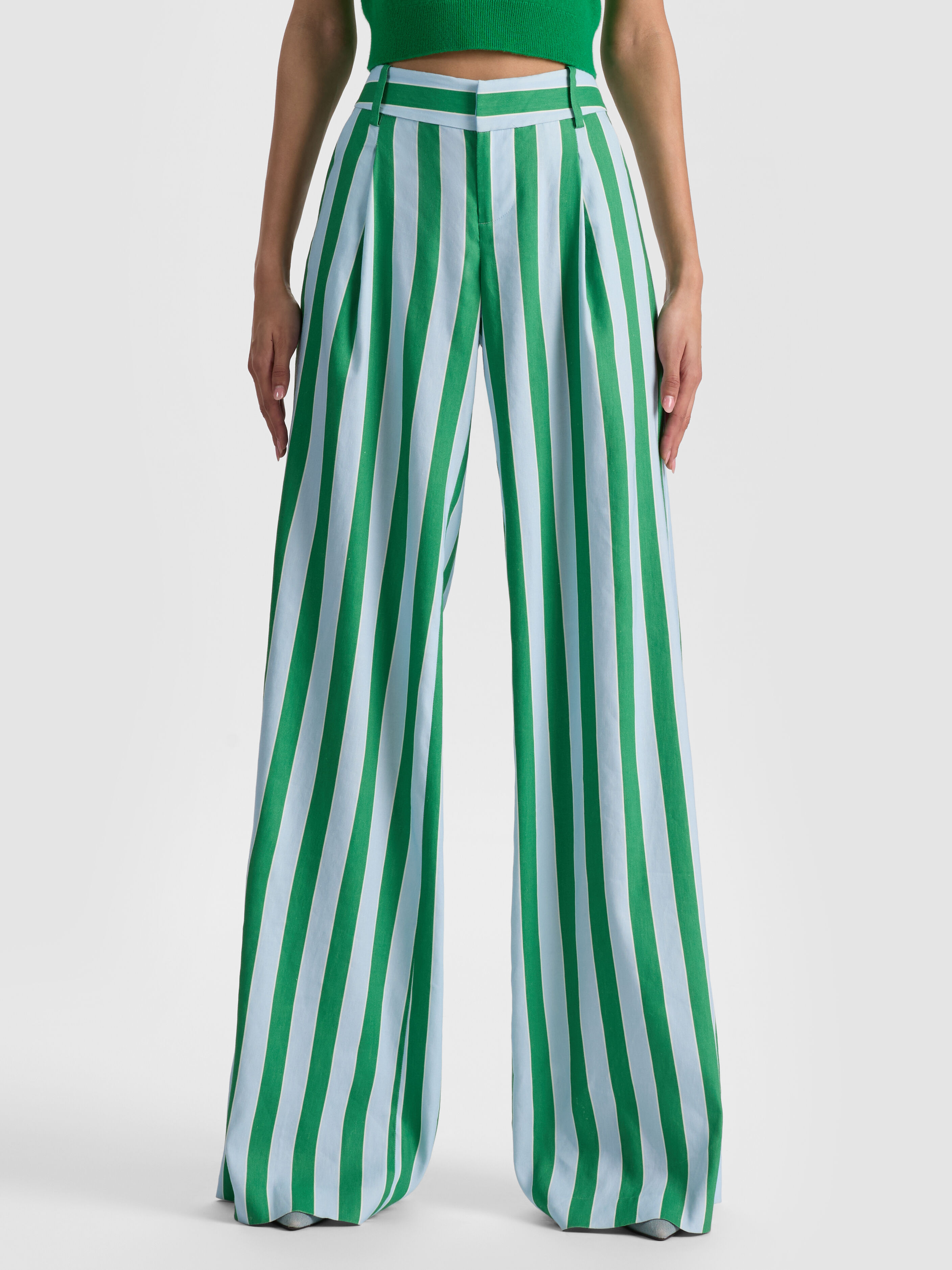 XANDER RACING STRIPE JEAN in EDIE WASH/OFF WHITE/GREEN APPL