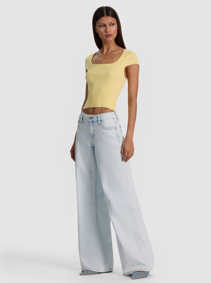 ANAIS RIBBED BABY TEE - BUTTER image 4 - ALICE + OLIVIA