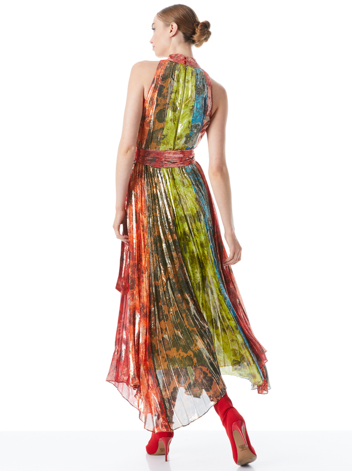 MERTIE MOCK NECK PLEATED MAXI DRESS - MULTI image 1 - Alice And Olivia