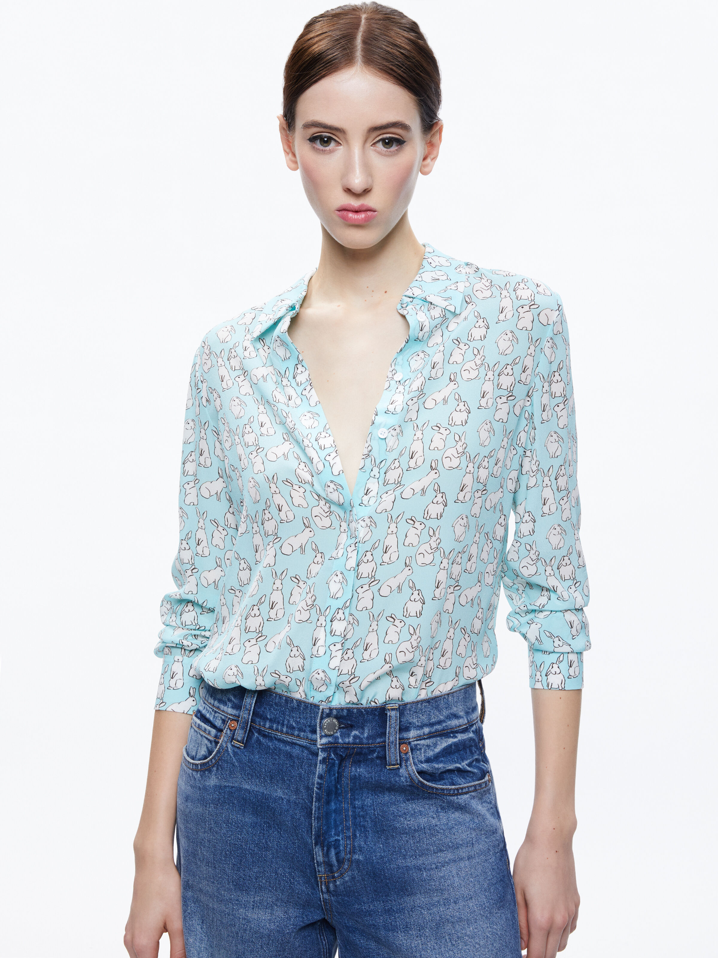 Willa Silk Blouse In Luv Bunny | Alice + Olivia