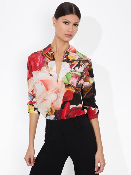 A+O x KELLY DABBAH WILLA PLACKET TOP