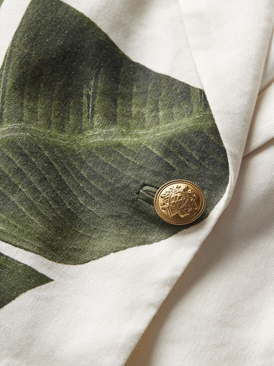 JUNGLE PALM OFF WHITE-ELNA LINEN BLAZER