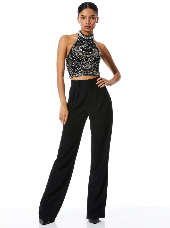 GATZ EMBELLISHED TOP - BLACK/MULTI image 4 - Alice And Olivia