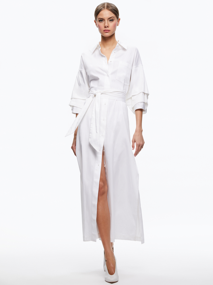 TANIKA BUTTON FRONT MAXI DRESS - WHITE image 4 - Alice And Olivia