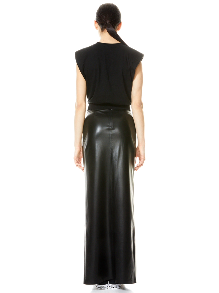 GEMINA VEGAN LEATHER GOWN SKIRT - BLACK image 1 - Alice And Olivia