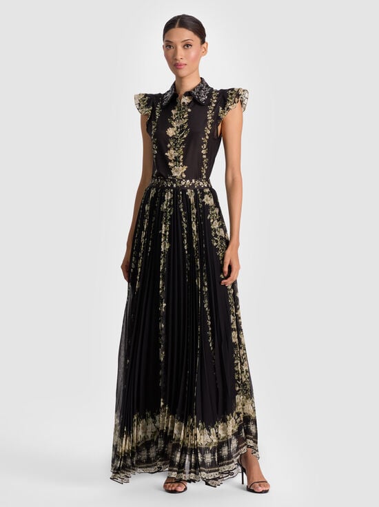FREE FALLING-KATZ PLEATED MAXI SKIRT