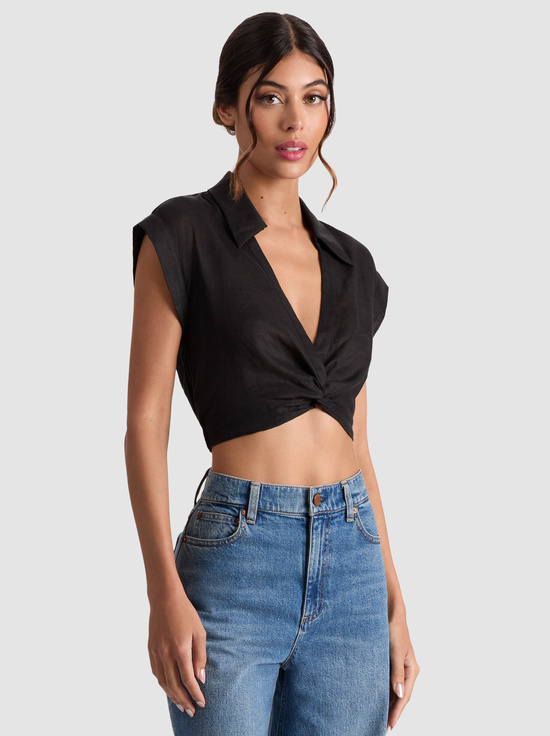 BLACK-MILA CROPPED TOP