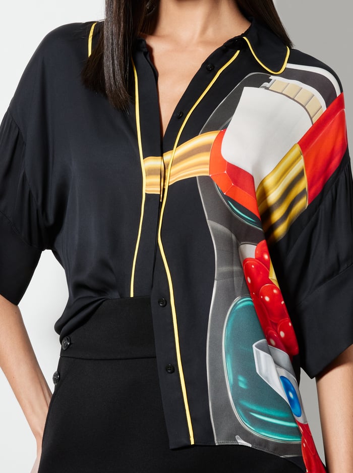 A+O X TOM WESSELMANN EDYTH HIGH LOW BUTTON DOWN - STILL LIFE image 3 - Alice And Olivia