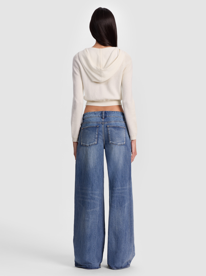 DOLLIE CASHMERE ZIP-UP HOODIE - ECRU image 2 - ALICE + OLIVIA