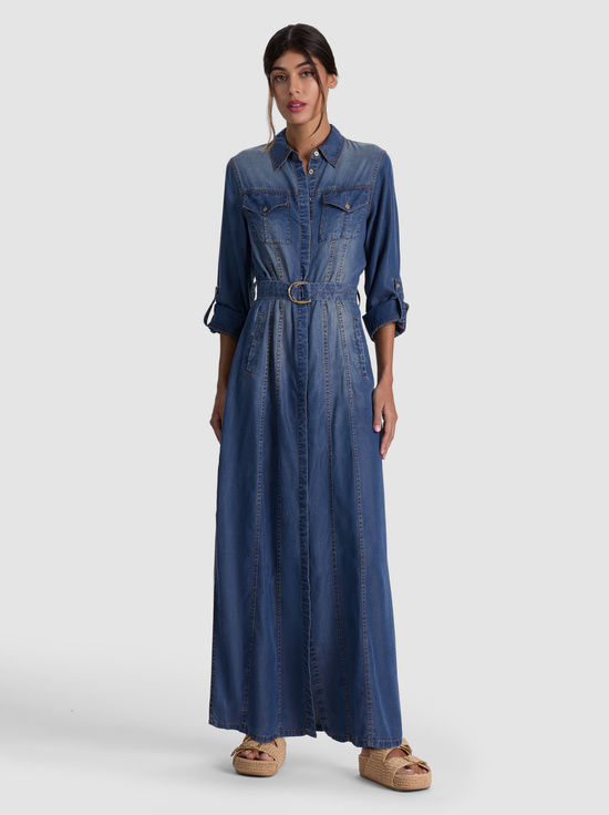 FLORENCE VINTAGE BLUE-CHASSIDY MAXI DENIM DRESS