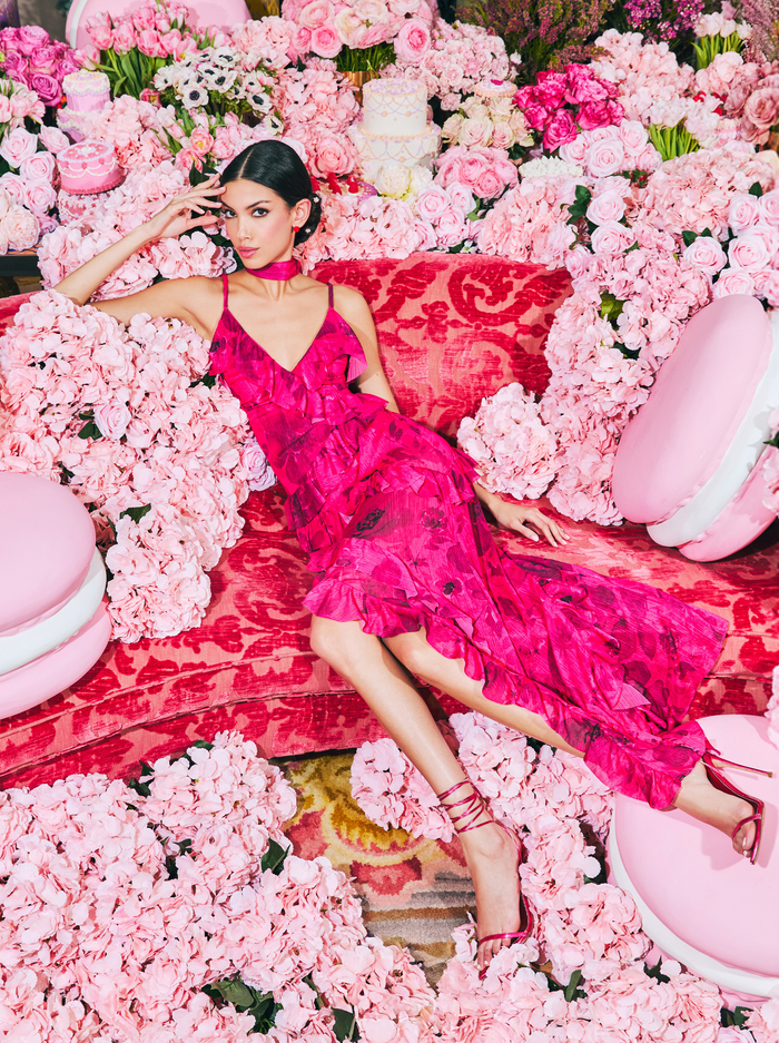 NELIA MAXI DRESS - FLORAL FLING RASPBERRY image 6 - Alice And Olivia