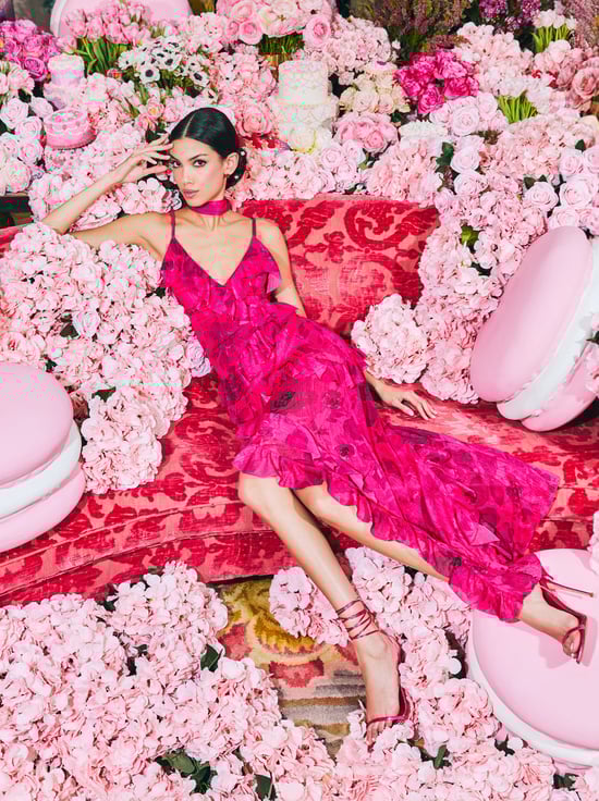 FLORAL FLING RASPBERRY-NELIA MAXI DRESS