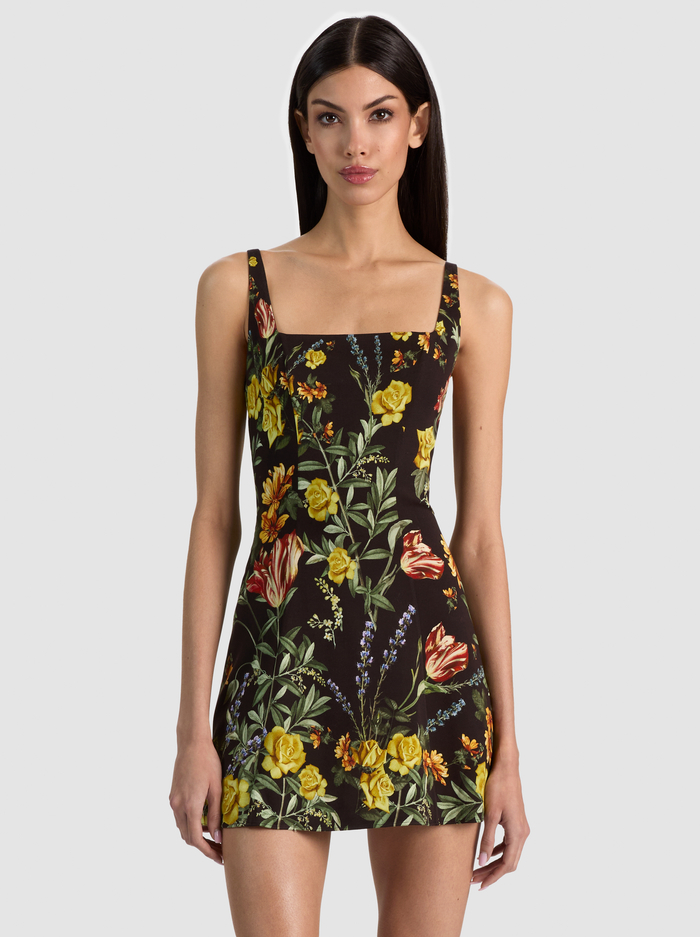 JULIA MINI DRESS - DESERT SPRIGS BLACK image 3 - ALICE + OLIVIA