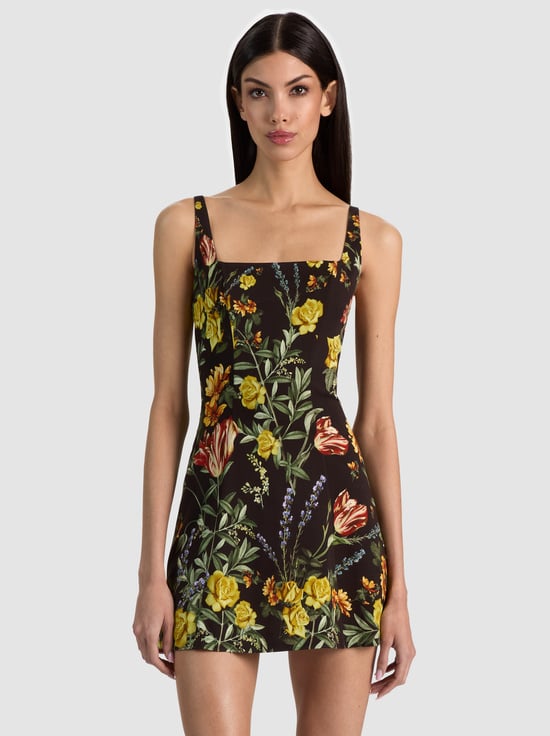DESERT SPRIGS BLACK-JULIA MINI DRESS