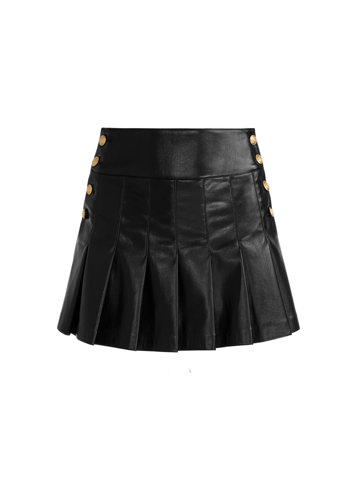 LANNA VEGAN MINI SKIRT - BLACK image 5 - Alice And Olivia