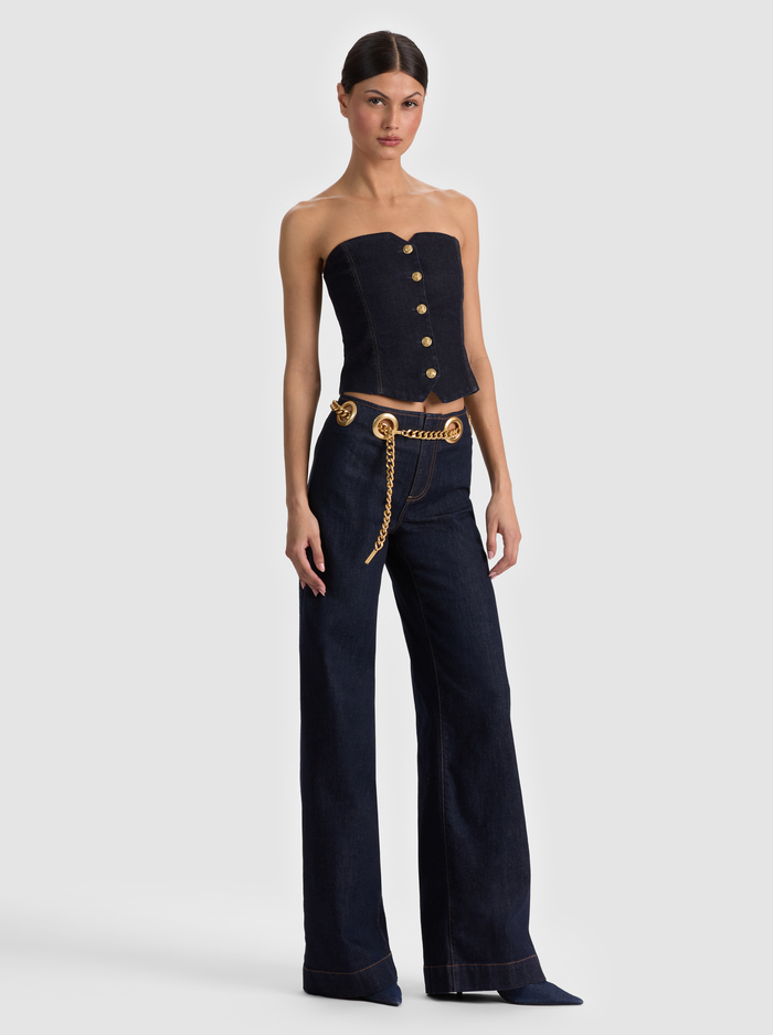 JASPER CHAIN BELT JEAN - DARK RINSE image 4 - ALICE + OLIVIA