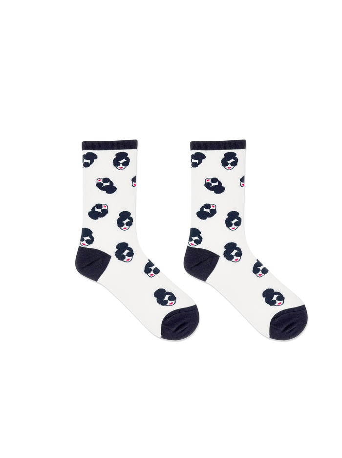 A+O X HOTSOX CREW SOCKS - BLACK/WHITE image 1 - Alice And Olivia