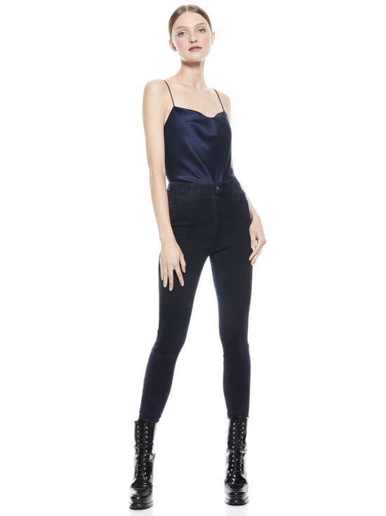 NAVY-MIKAH SUEDE PANT