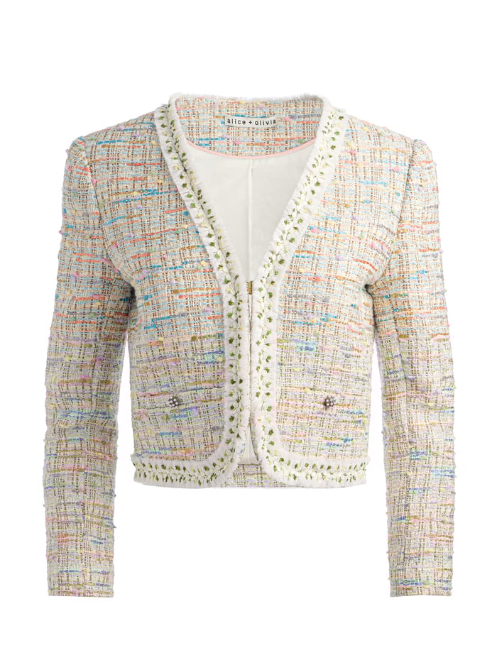 PEYTON TWEED JACKET - OFF WHITE MULTI image 5 - Alice And Olivia