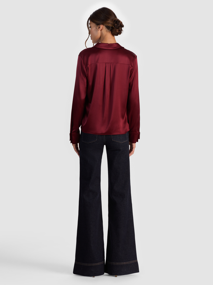 WILLA SILK BLOUSE - OXBLOOD image 2 - Alice And Olivia