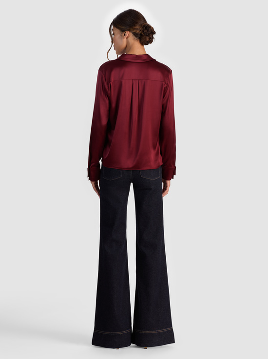 OXBLOOD-WILLA SILK BLOUSE