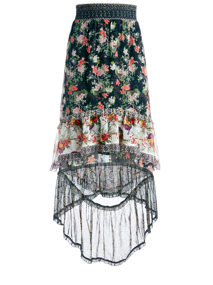 CARALIE HIGH LOW SKIRT - DREAM CASTLE MULTI image 5 - Alice And Olivia
