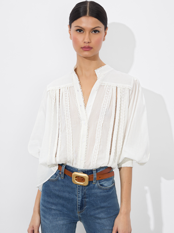 CORA BUTTON DOWN - OFF WHITE - Alice And Olivia