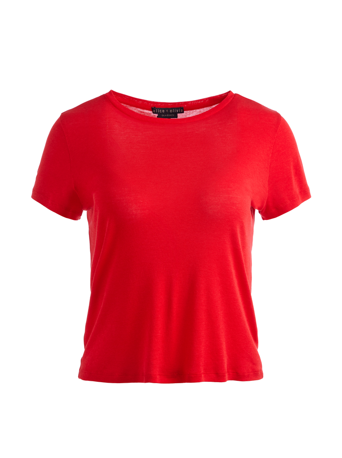 CINDY CROPPED TEE - PERFECT RUBY image 5 - Alice And Olivia