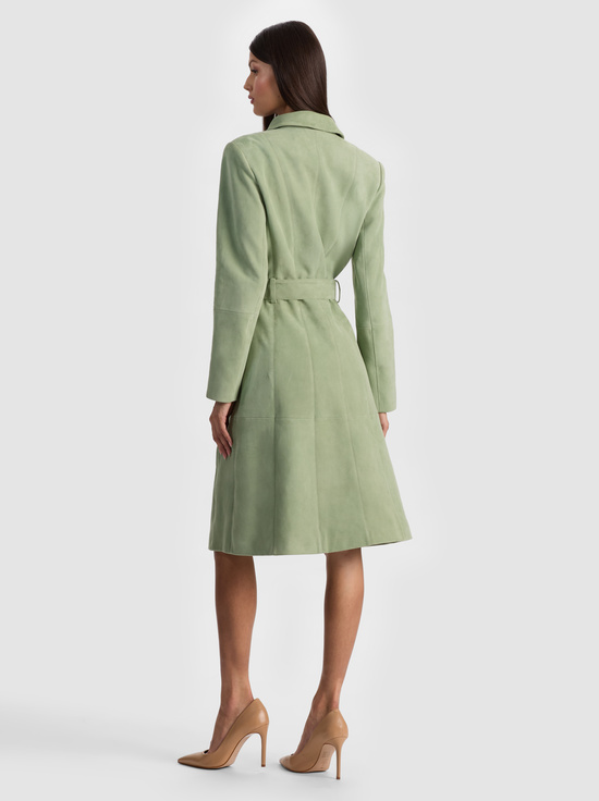 SAGE-KARLEY SUEDE WRAP COAT