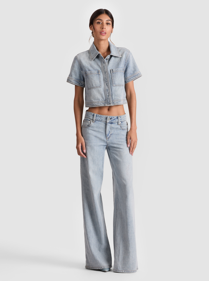 TESHA DENIM TOP - ROCKSTAR BLUE image 1 - Alice And Olivia