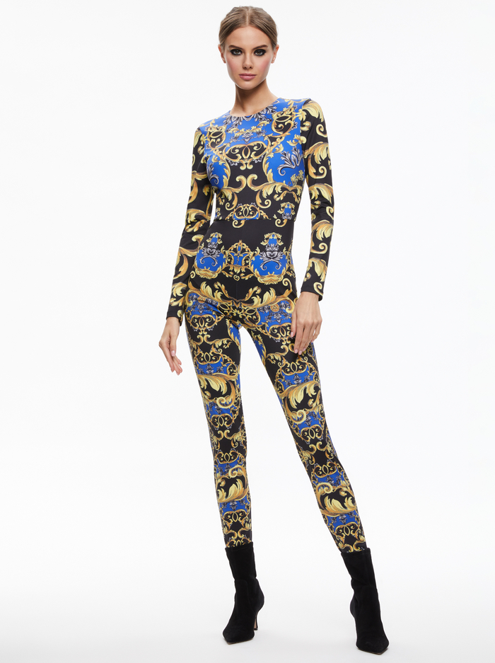FREDDIE CREWNECK CATSUIT - REGAL ROMANCE SAPPHIRE - Alice And Olivia