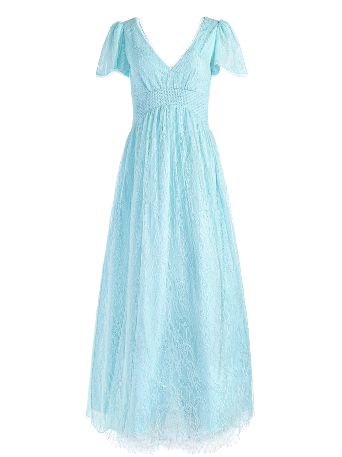 CHARLSIE SMOCKED WAIST DRESS - POWDER BLUE image 5 - Alice And Olivia