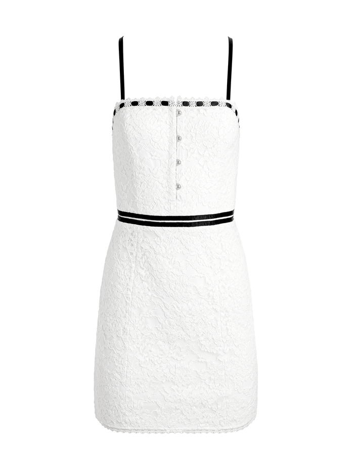 MATILDA LACE MINI DRESS - OFF WHITE/BLACK image 5 - Alice And Olivia