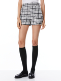 PAULA TWEED HIGH WAISTED SHORT - BLACK/OFF WHITE