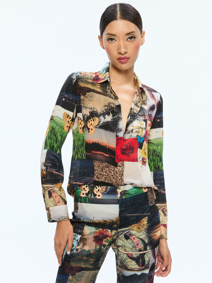 WILLA PLACKET TOP - ECO FUSION - Alice And Olivia